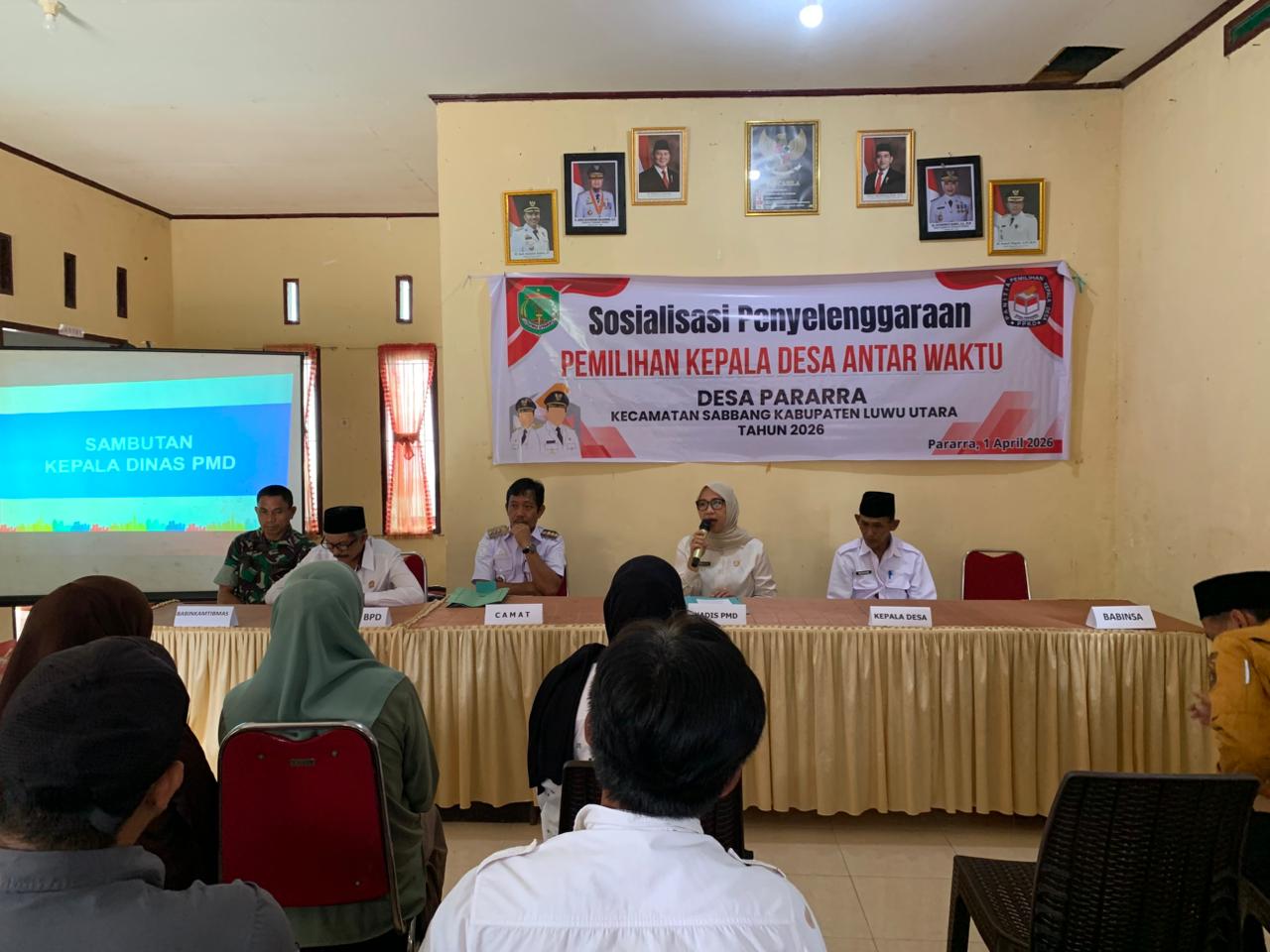 Sosialisasi Pilkades PAW Desa Pararra, Kabupaten Luwu Utara